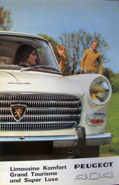 Peugeot 404 Limousine Grand Tourisme Modelprogram 1967 five Carbrochures (7714)